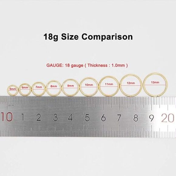 FANSING 316L Surgical Steel Hinged Nose Rings Hoop for Men and Women Piercings - Picture 4 of 7